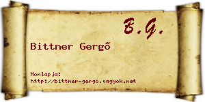 Bittner Gergő névjegykártya